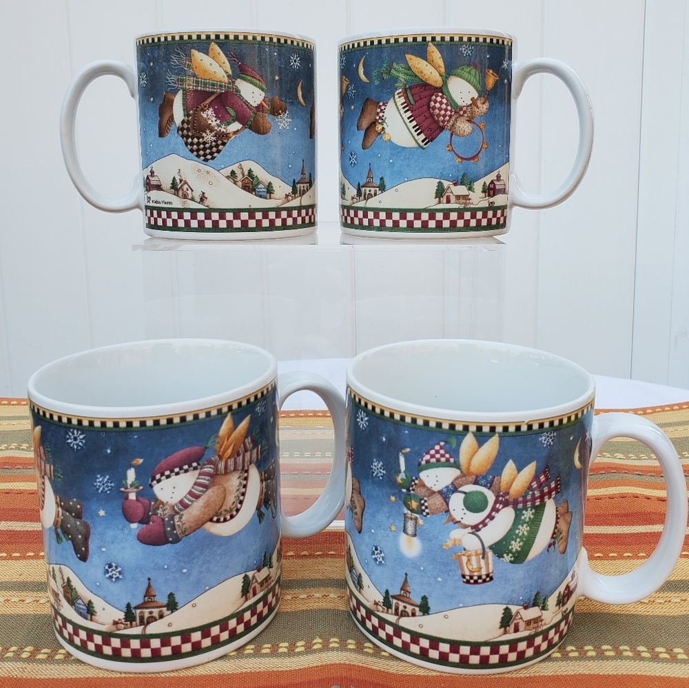Sakura Debbie Mumm Snow Angel Village Mugs 4